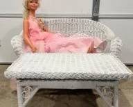 176 Vintage3FootTallBarbieWhiteWickerFurnitureSet