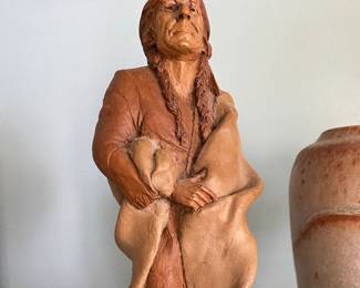 Hand Cast Indian by Thomas F. Clark by Cairn Studio with Certificate of Authenticity, located in living room