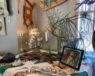 Native American and beachy decor, cool lamp