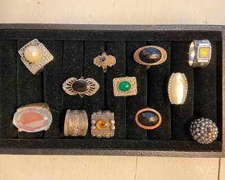 Rings, some sterling, some costume