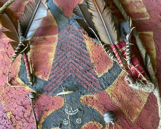 Rare Native American Buffalo leather Moon Shield