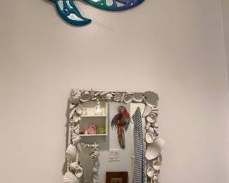 Shell mirror in Bathroom #1