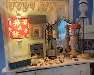 Costume jewelry, painted furniture in Bedroom #2 ( see additional photos of jewelry further down the post)