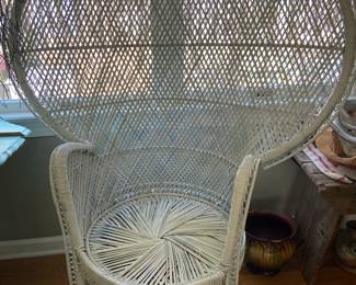 Vintage painted peacock chair
