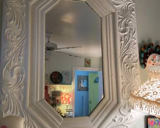 Wooden frame painted mirror