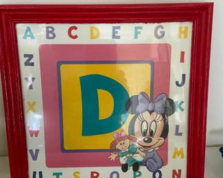 Vintage Disney Babies Minnie Mouse alphabet art