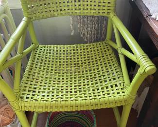 Vintage painted rattan chair in Living Room
