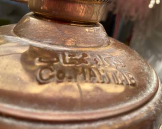 Antique brass oil lamp Mahtab markings