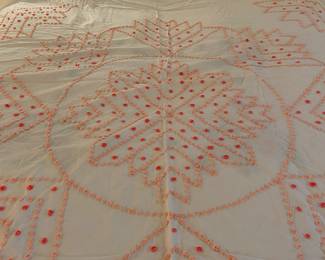 Vintage tufted chenille bedspread, full size, very nice shape