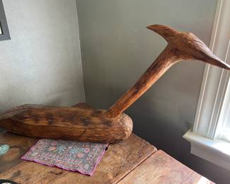 Carved Road Runner, signed from Walden, NY