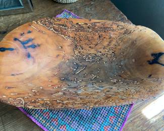 Persimmon Burled Wood bowl, marked on bottom