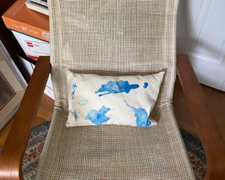 Scandinavian chair, one of two, has a cover sold separately