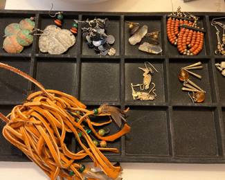 Earrings and Native American purse