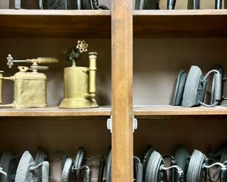 Huge collection of cast iron ornamental irons