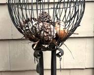 83. Black Metal Birdcage (64"h)