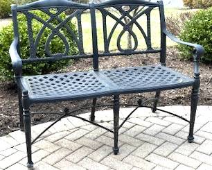 142. Black Metal Loveseat