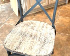 74. Set of 6 Pier One Wood & Metal Side Chairs (18" x 18" x 40")