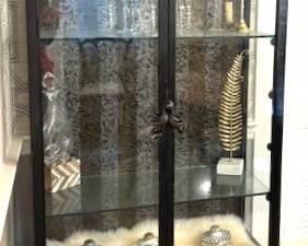 47. Metal, Wood & Glass Display Cabinet (36" x 16" x 75")