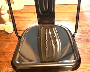 123. Black Metal Desk Chair (34"h)