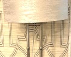 46. Pair of Metal & Lucite Lamps w/ Silver Shades (30"h)