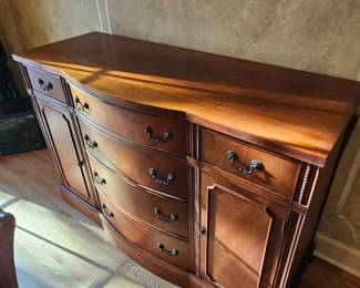 Oak Hutch (Late 1800s) with Hand-Carved Bottom Panel