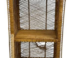 Woven Wicker Storage Cabinet