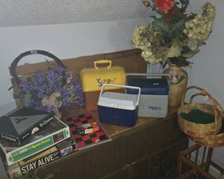 Ice chests, games, decor