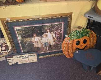 Upstairs room over garage - Nice picture - matted & framed under glass 