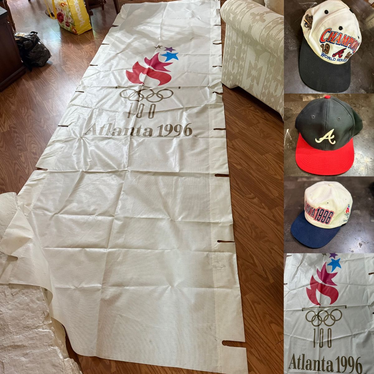 1996 Olympic 14’x 4’ Banner, Hats, Ect…