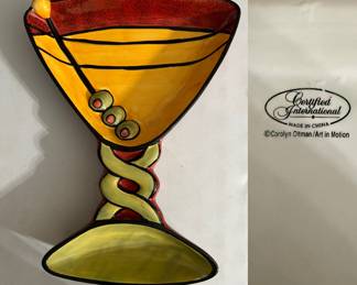 Carolyn Oltman /Art in motion Large Martini shaped Ceramic Serving Dish