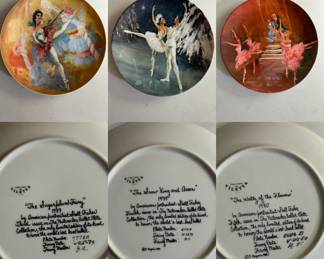 Fine China by Viletta “ The Sugarplum Fairy “ 1979 Plate & “ The Snow King & Queen “ 1979 Plate & “ The Waltz of the Flowers “ 1980 Plate