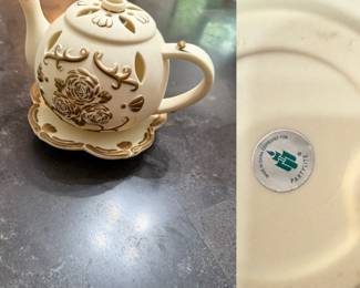 Porcelain Partylite Teapot Tealight Holder