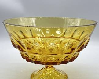 Vintage Reflection Amber by Hazel Atlas Compote