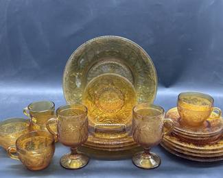 Vintage Amber Sandwich Glass, Tiara by Indiana Glass