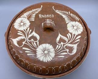 Huasca Glazed Pottery Covered Round Bowl