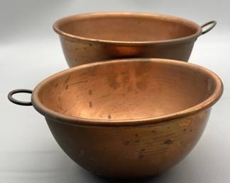 2- Vintage Copper Basins / Bowls