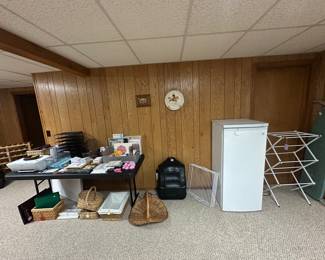 5.1 Cu. Ft. Freezer, stamping supplies, printer, massager