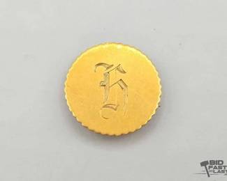758  14k Gold Initial Pin, 3.62g 