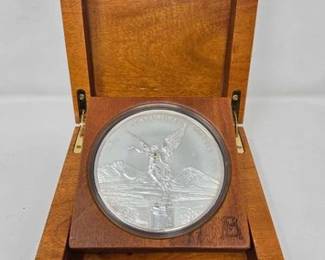 1250  Libertad 1kg Plata Pura Coin  .999 Fine Silver Coin with COA 