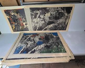 3110  13 Peices of William Firschein Artwork 