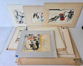 3152  22 William Firschein Paintings  Drawings 