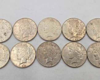 1302  10 1922 Peace Silver Dollars 