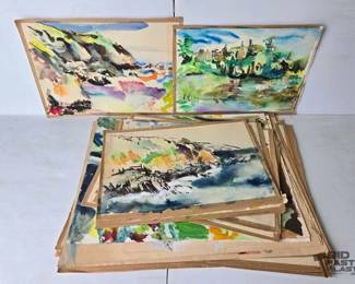 3130  27 William Firschein Watercolor Paintings 