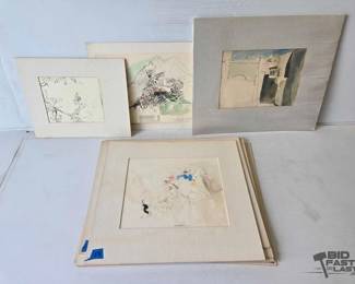 3148  12 William Firschein Paintings  Drawings 