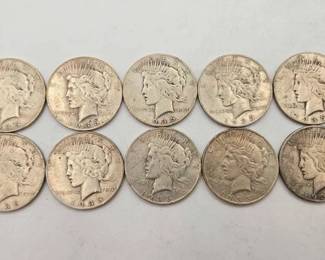 1316  10 1935 Silver Peace Dollars 