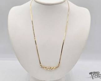 730  14k Gold and Diamond Necklace, 6.67g 