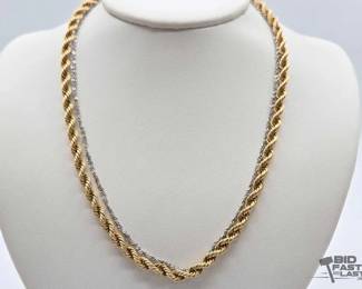 720  14k Gold Rope Necklace, 17.16g 