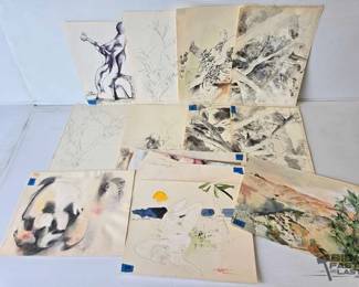 3150  17 William Firschein Paintings  Drawings 