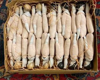 New old stock of china head dolls.