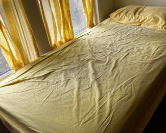 two twin beds - metal frame and mattress